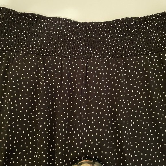 MM by My Michelle Black and White Polka Dot Wide Leg Dress Pants with Pockets - Picture 2 of 5